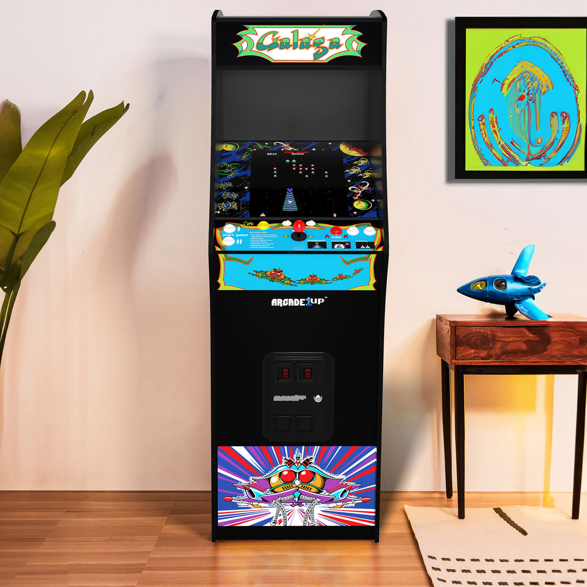 GALAGA Deluxe Arcade Game Machine 5-Foot Stand-Up Cabinet, Ages 14+