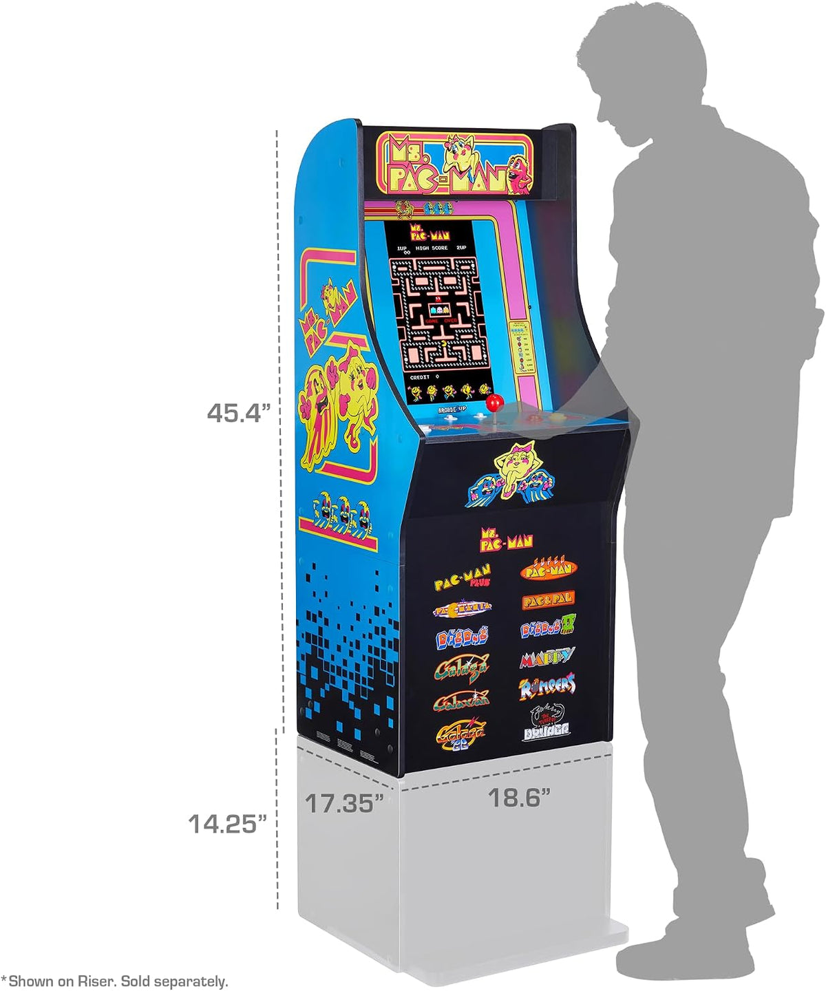 Arcade1Up Ms. Pac-Man Classic SE Arcade Machine, 13 Classic Games