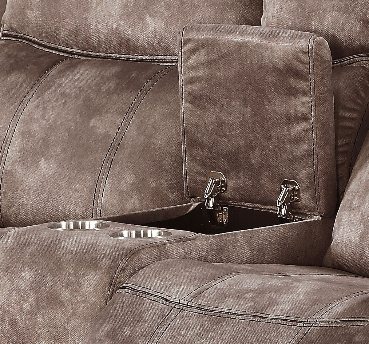 Zubaida - Two Tone Recliner Loveseat With USB Port Console