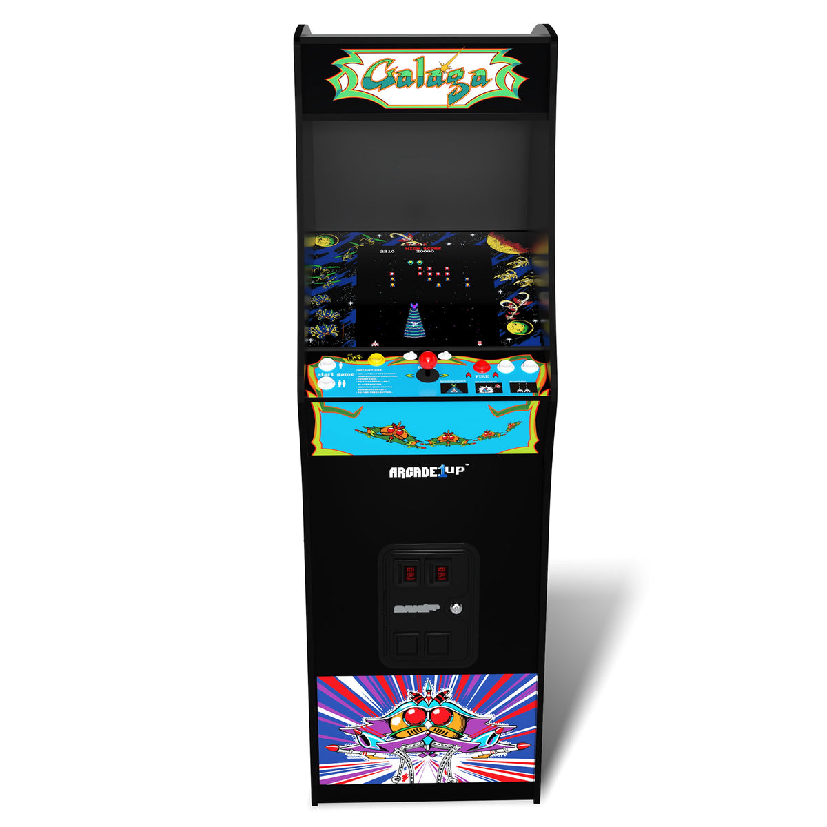 GALAGA Deluxe Arcade Game Machine 5-Foot Stand-Up Cabinet, Ages 14+