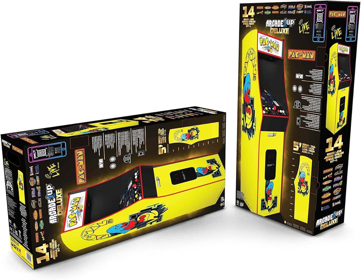 Arcade1Up Pac-Man Deluxe Arcade Gaming Cabinet, 14 Classic Games