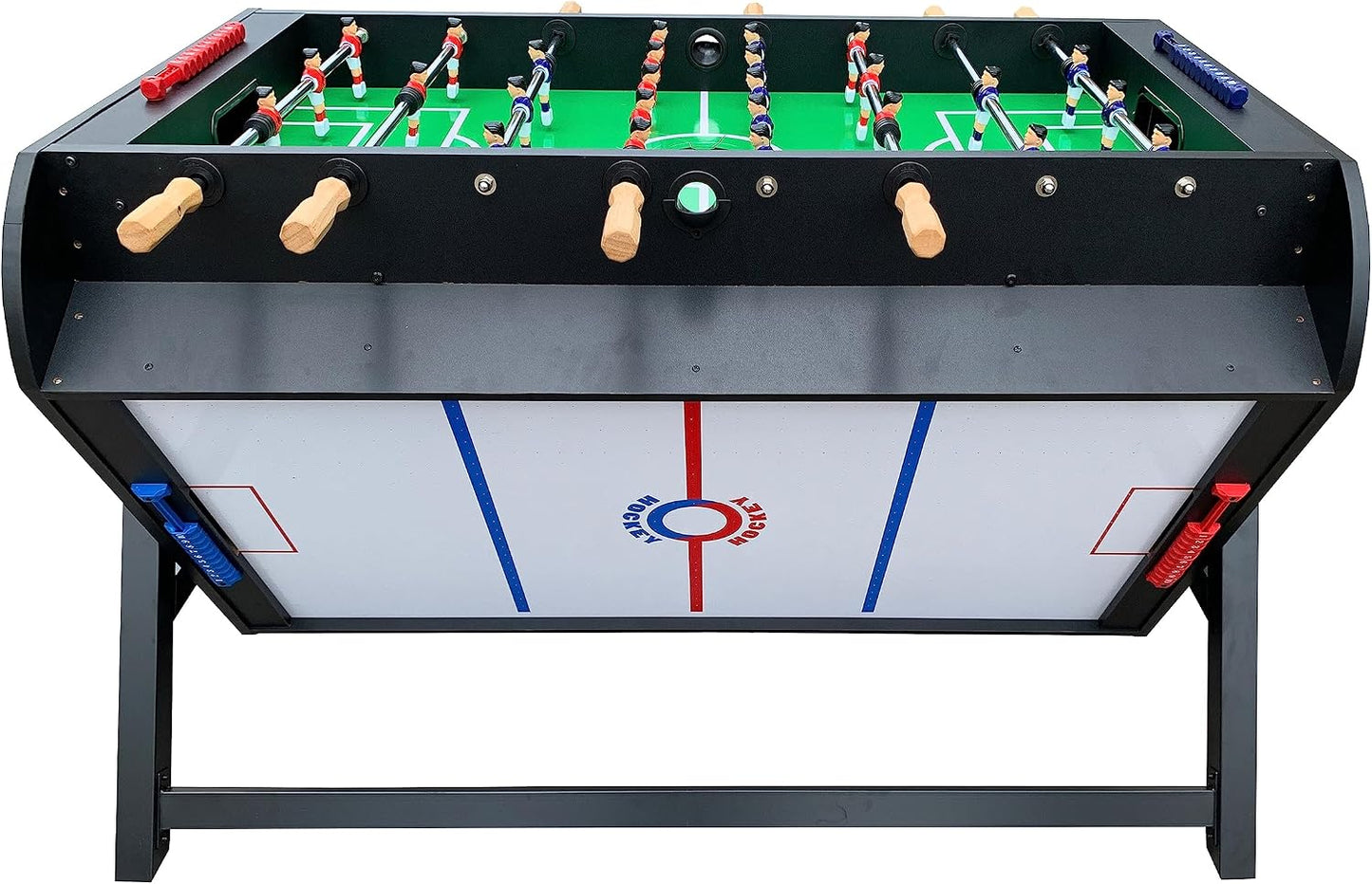 Triplex 55″ Telescopic Rods 3-In-1 Swivel Multi Game Table – Foosball, Pool/Billiards & Air Hockey