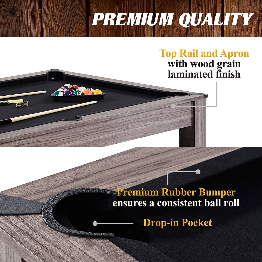 Barrington Billiard Monteray 7Ft Pool Table and Dining Table Multi-Game Table with Ping Pong Table Top, with Storage Caddy