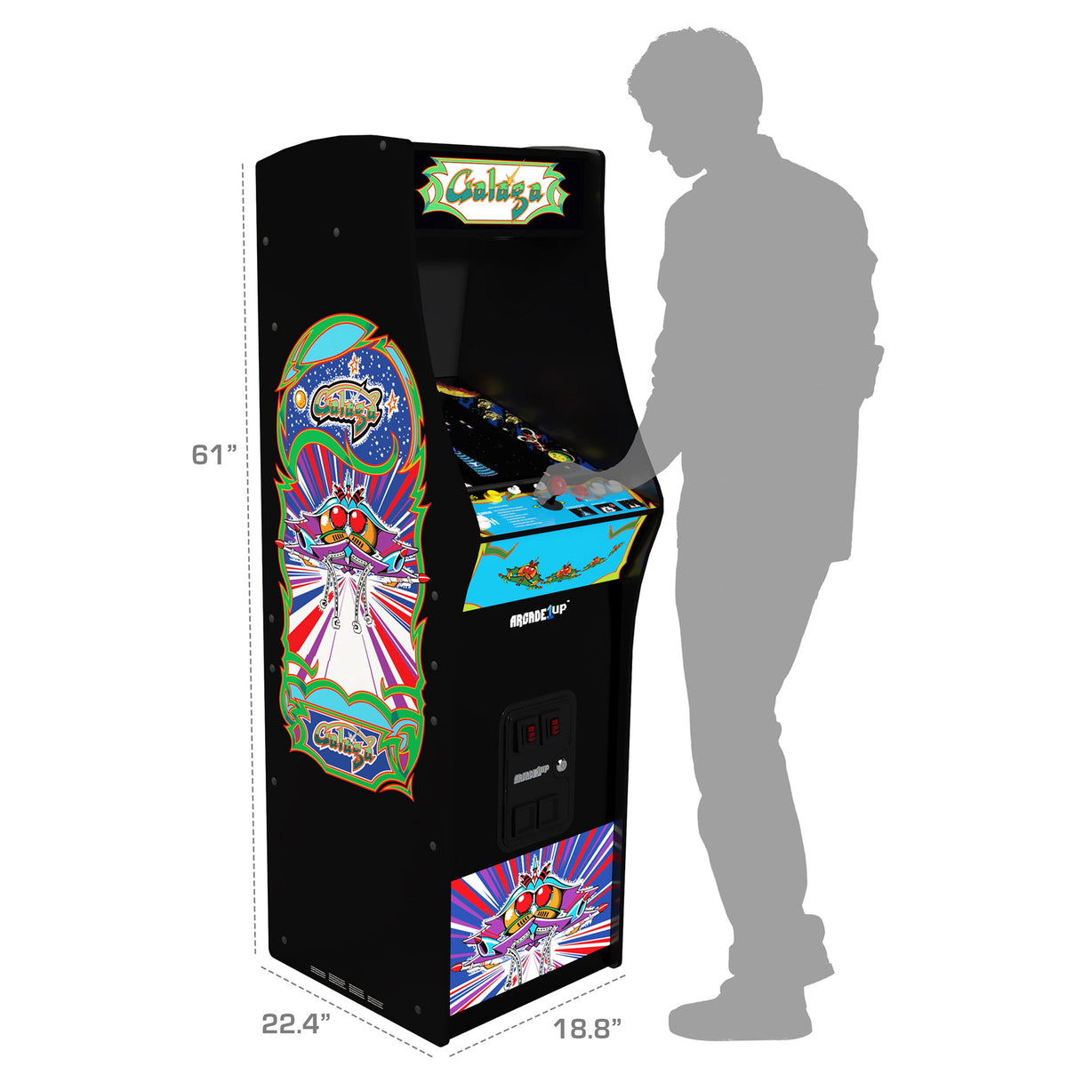 GALAGA Deluxe Arcade Game Machine 5-Foot Stand-Up Cabinet, Ages 14+