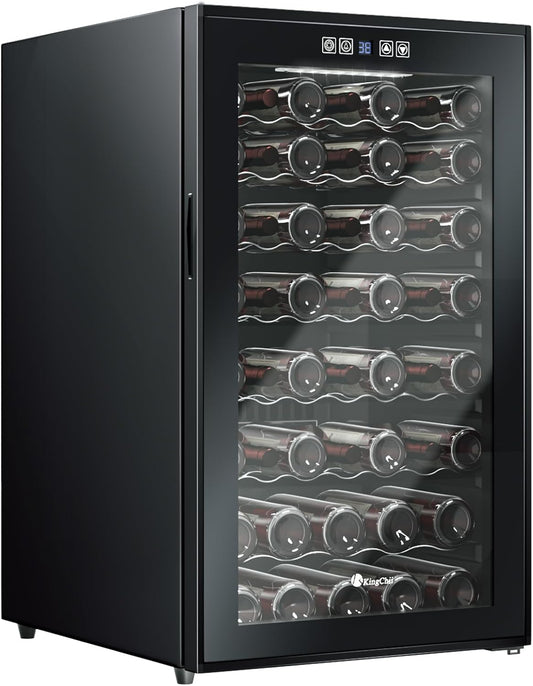 52 Bottle Wine Cooler Refrigerator - Intelligent Digital Control Wine Fridge, Low Noise Operation, Freestanding Wine Refrigerator for Kitchen and Home