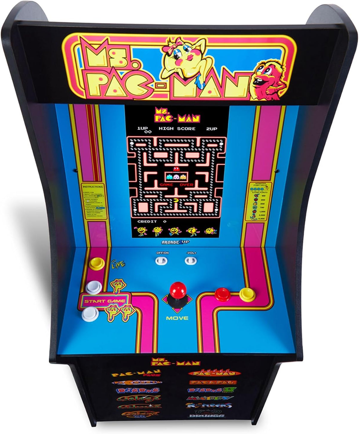 Arcade1Up Ms. Pac-Man Classic SE Arcade Machine, 13 Classic Games
