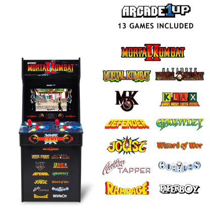 Mortal Kombat II Classic SE Arcade Machine – 4 - Foot Cabinet, 13 Classic Video Games, 15.6” IPS Display, Easy Assembly, Perfect for Home Gaming