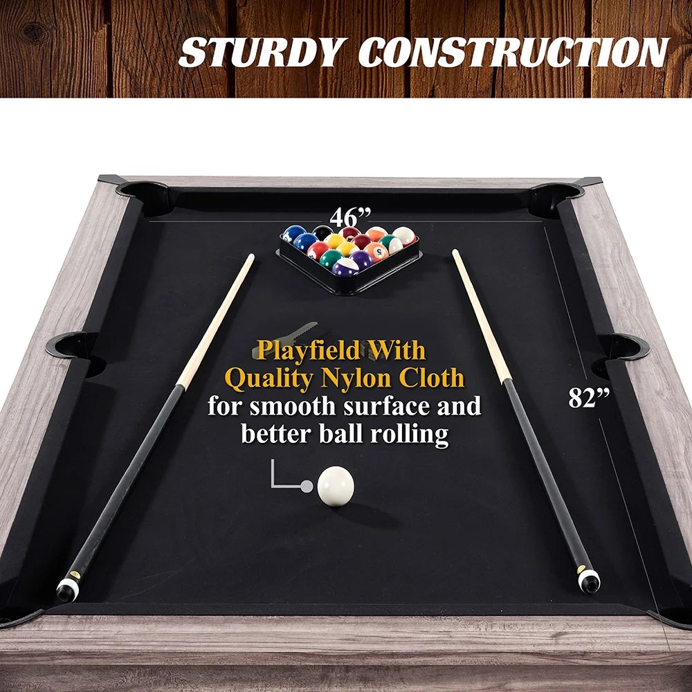 Barrington Billiard Monteray 7Ft Pool Table and Dining Table Multi-Game Table with Ping Pong Table Top, with Storage Caddy
