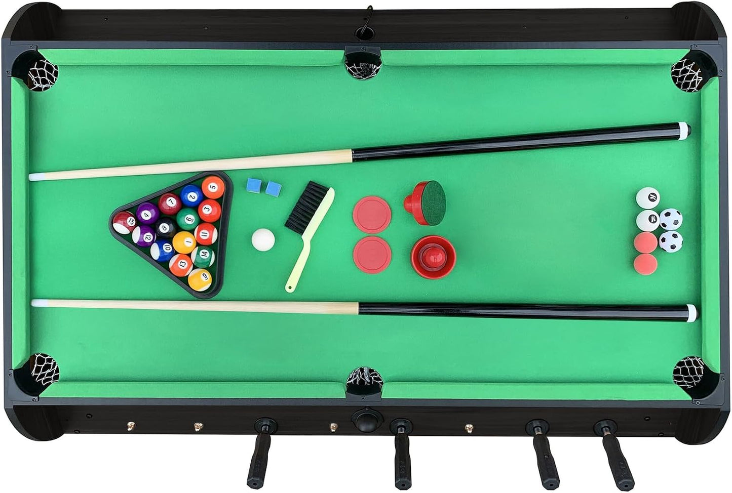 Triplex 55″ Telescopic Rods 3-In-1 Swivel Multi Game Table – Foosball, Pool/Billiards & Air Hockey