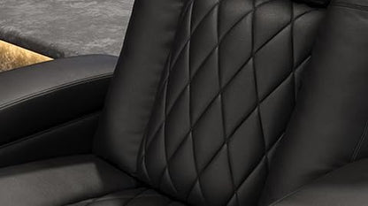 Valencia Tuscany Home Theater Seat - Nappa Leather Power Recliner with Cool Gel Memory Foam, USB-C/A Charging, RGB LED Lights, Adjustable Lumbar & Headrest (Single Recliner,Black)