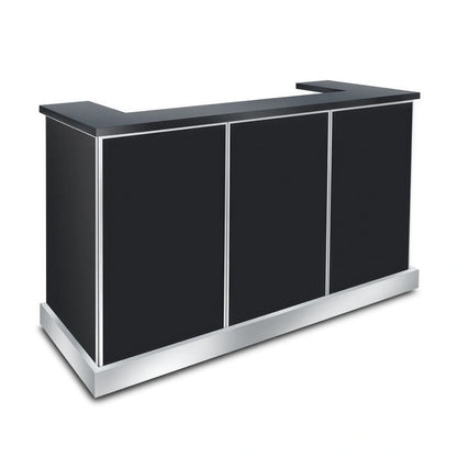 Eastern Tabletop WB3425GB 73" Mobile Bar with Double-Wall Ice Bin, Glass Racks, Speed Rails and Locking Casters